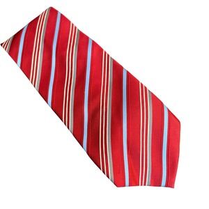 Geoffrey Beene Red Striped Necktie‎ Men's Classic Tie 60" x 3.25" Silk Blend